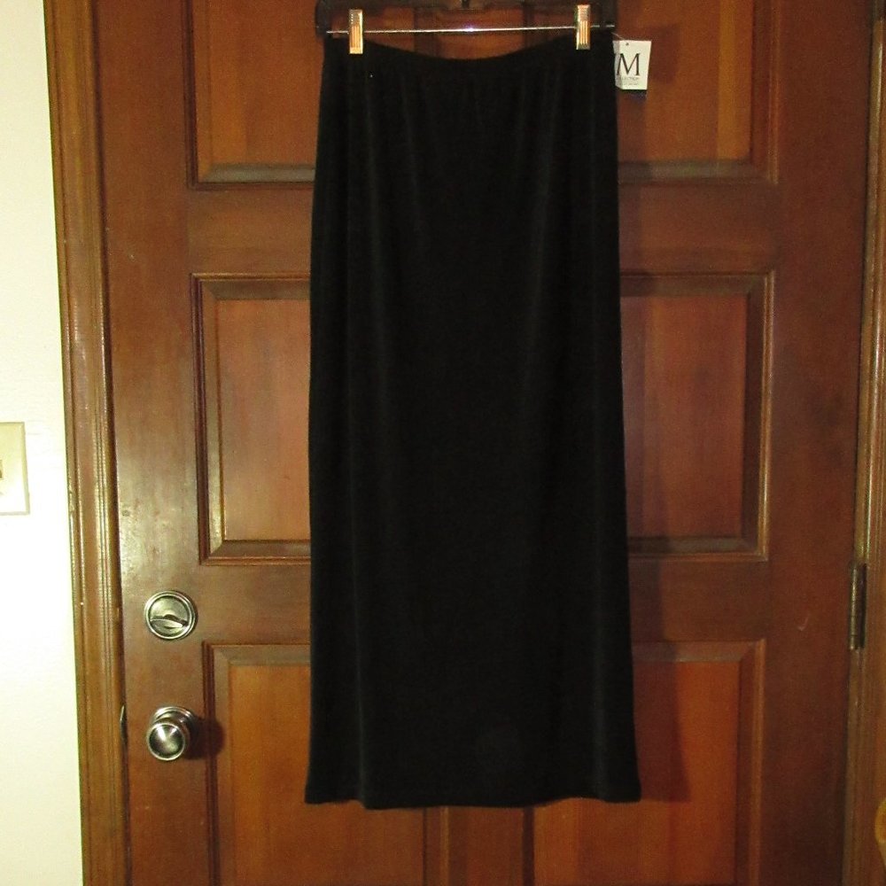 NEW JENNIFER MOORE Black Polyester Maxi Skirt Sm